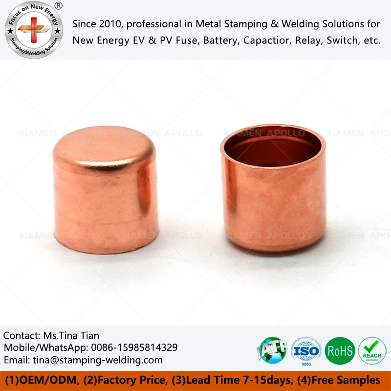 Copper End Caps for EV Fuse