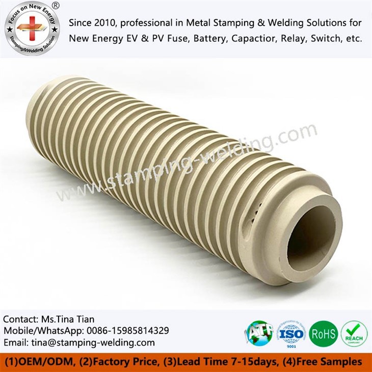 Alumina corrugated ceramic tube