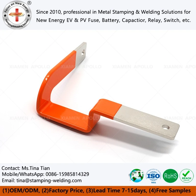 PVC Dipping Nickel Plated Copper Bus Bar for EV Battery