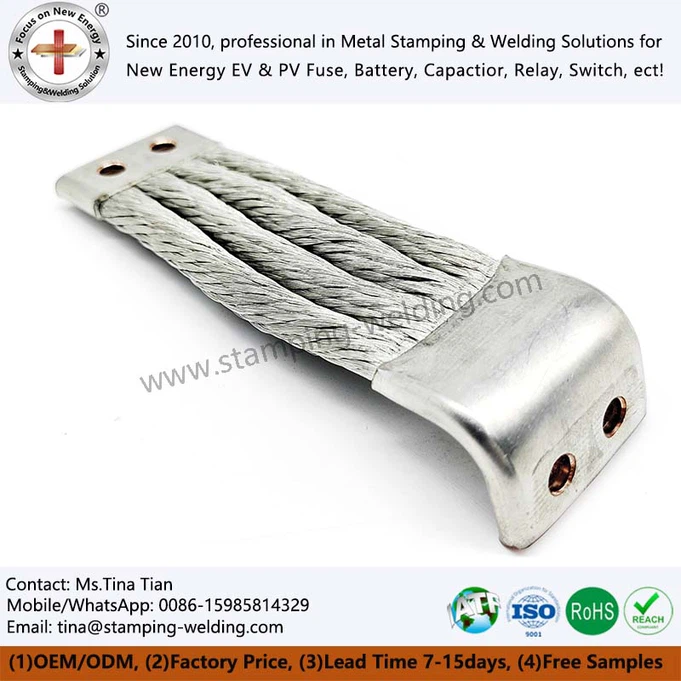 Braided tin coated copper flexible wire connectors Braided tin coated copper flexible wire connectors