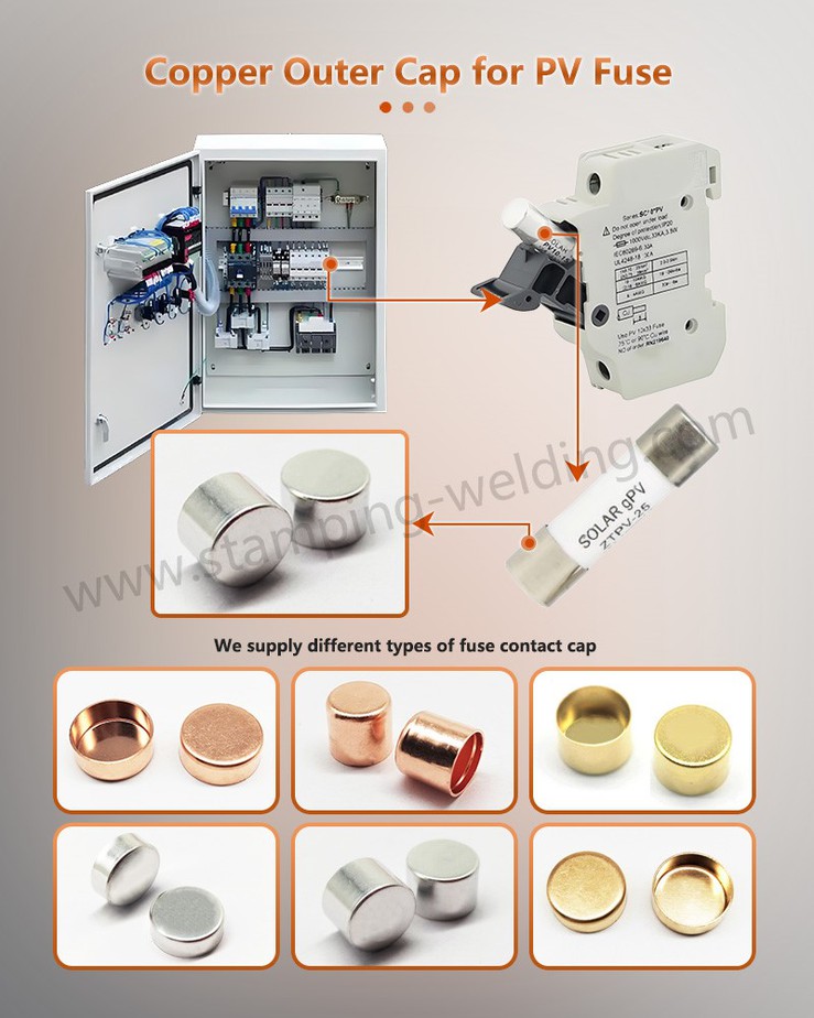 Bright Tin plated fuse copper cap for PV Fuse Bright Tin plated fuse copper cap for PV Fuse