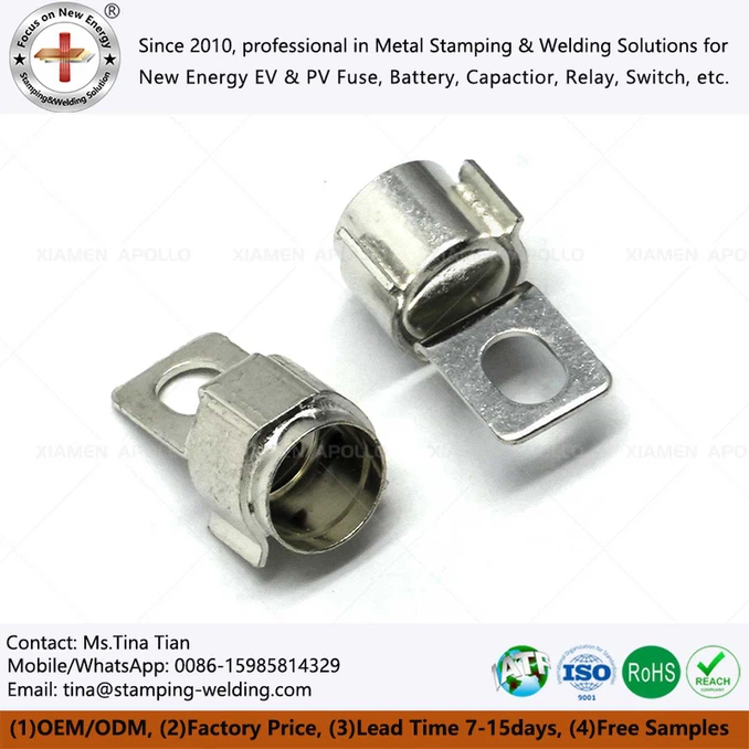 Fuse Cap and Contact Joined by Tin Brazing Fuse Cap and Contact Joined by Tin Brazing