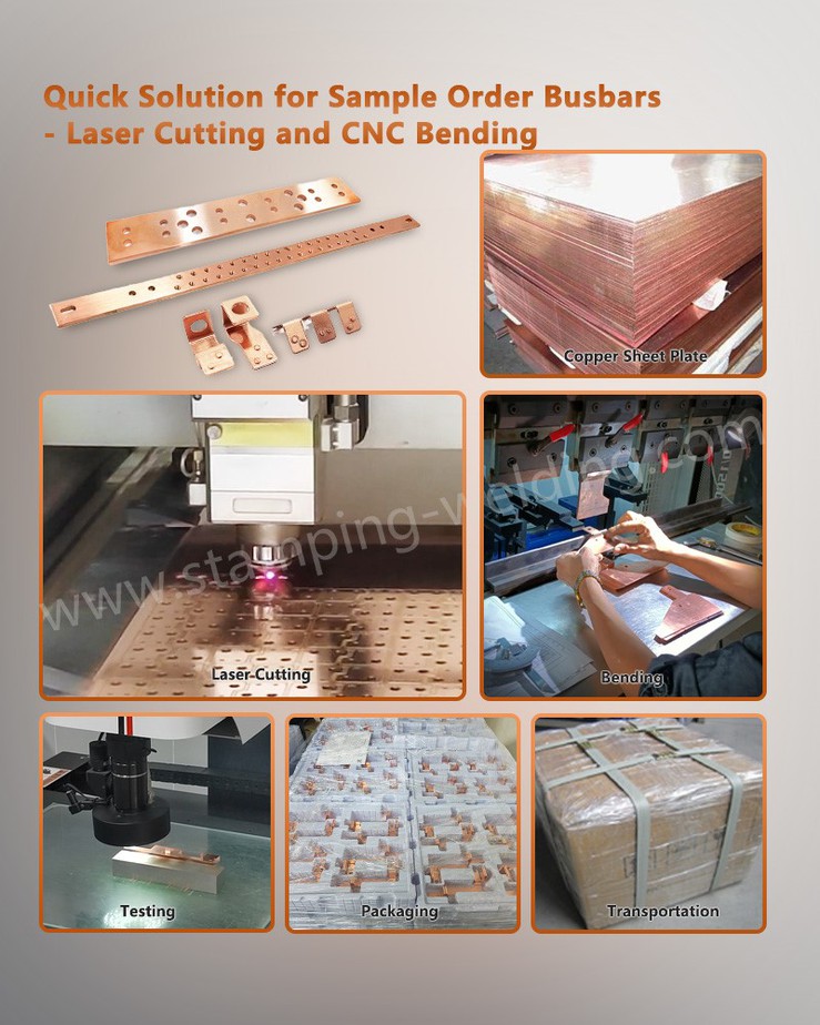 Quick Solution of Electrical bus bar for Sample Order Copper BusBars - Laser Cutting and CNC Bending Quick Solution of Electrical bus bar for Sample Order Copper BusBars - Laser Cutting and CNC Bending