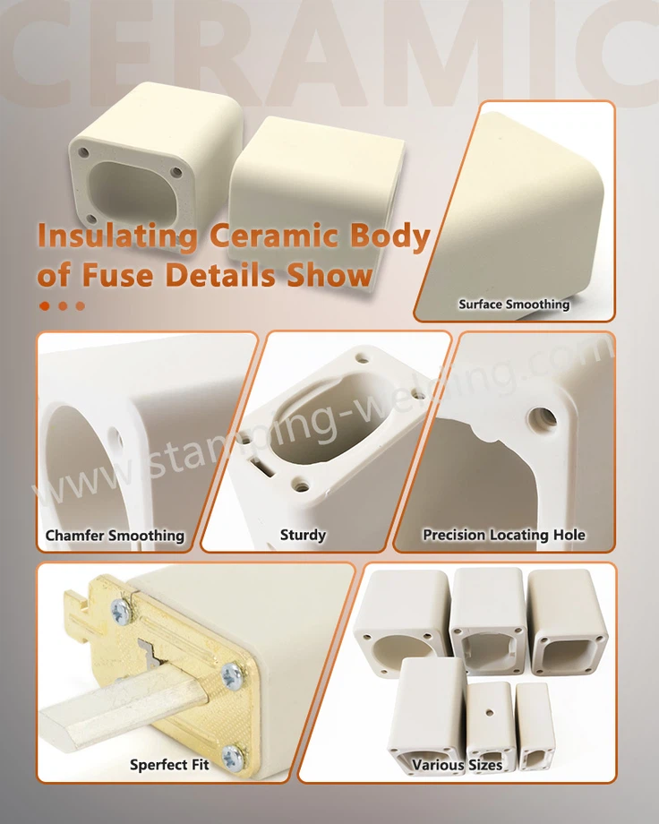 Square Ceramic Body of Fuse Details Show Square Ceramic Body of Fuse Details Show