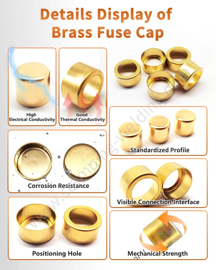 Details display of Fuse End Caps Brass Details display of Fuse End Caps Brass