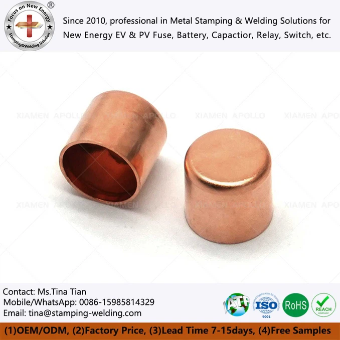 Copper End Caps Round Copper End Caps Round