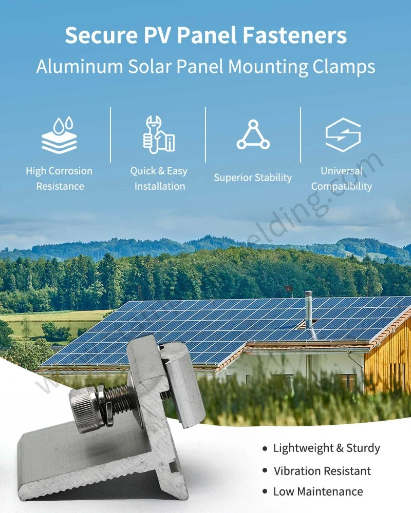 Secure PV Panel FastenersAluminum Solar Panel Mounting Clamps Secure PV Panel FastenersAluminum Solar Panel Mounting Clamps