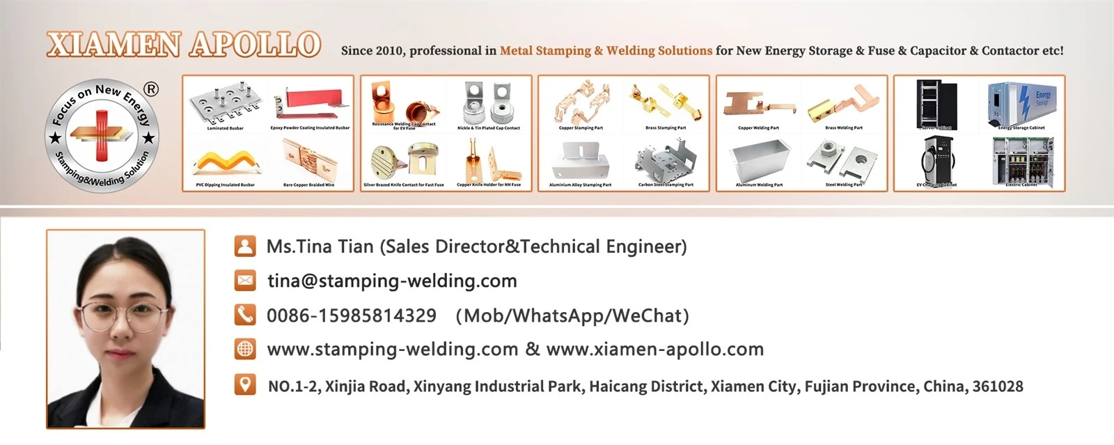 Ms Tina from Xiamen Apollo Ms Tina from Xiamen Apollo