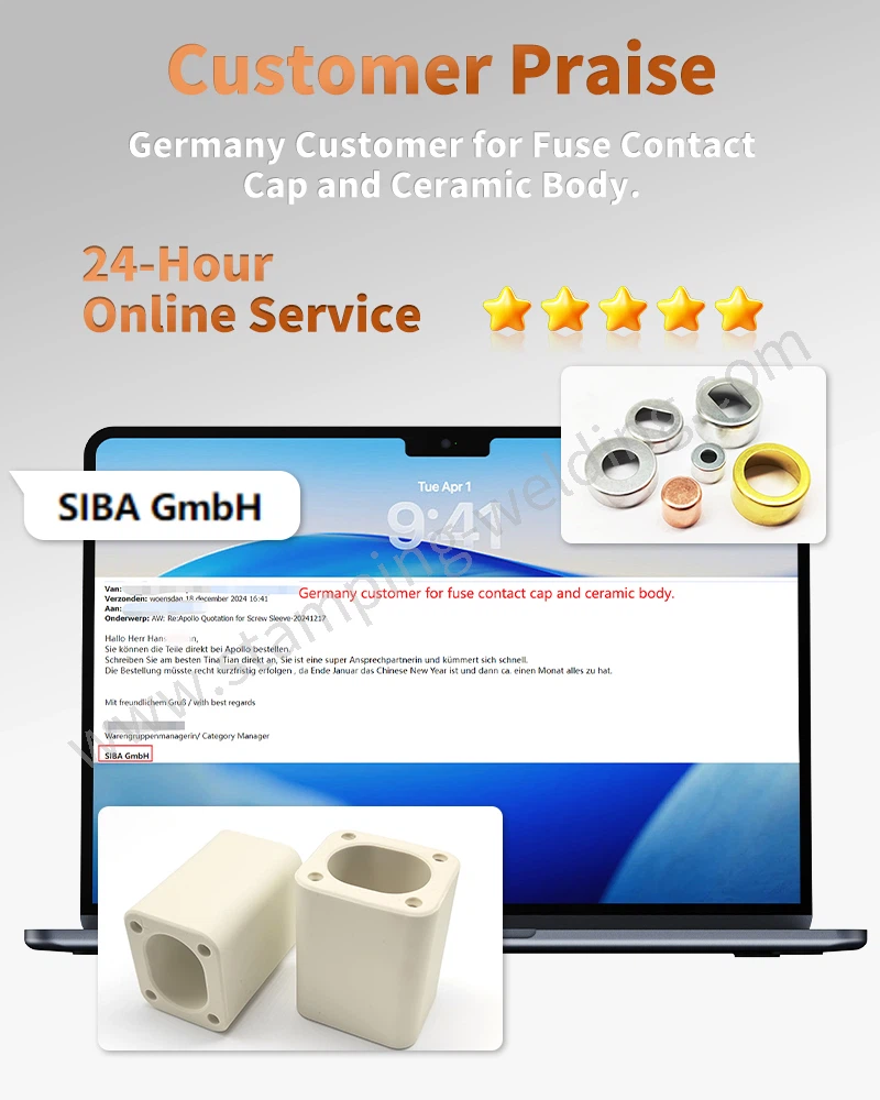 Germany Customer for Fuse Contact Cap and Ceramic Body Germany Customer for Fuse Contact Cap and Ceramic Body