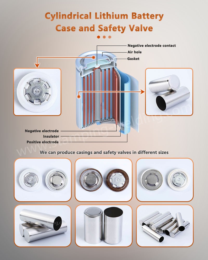 Cylindrical Lithium Battery Case and Safety Valve Cylindrical Lithium Battery Case and Safety Valve