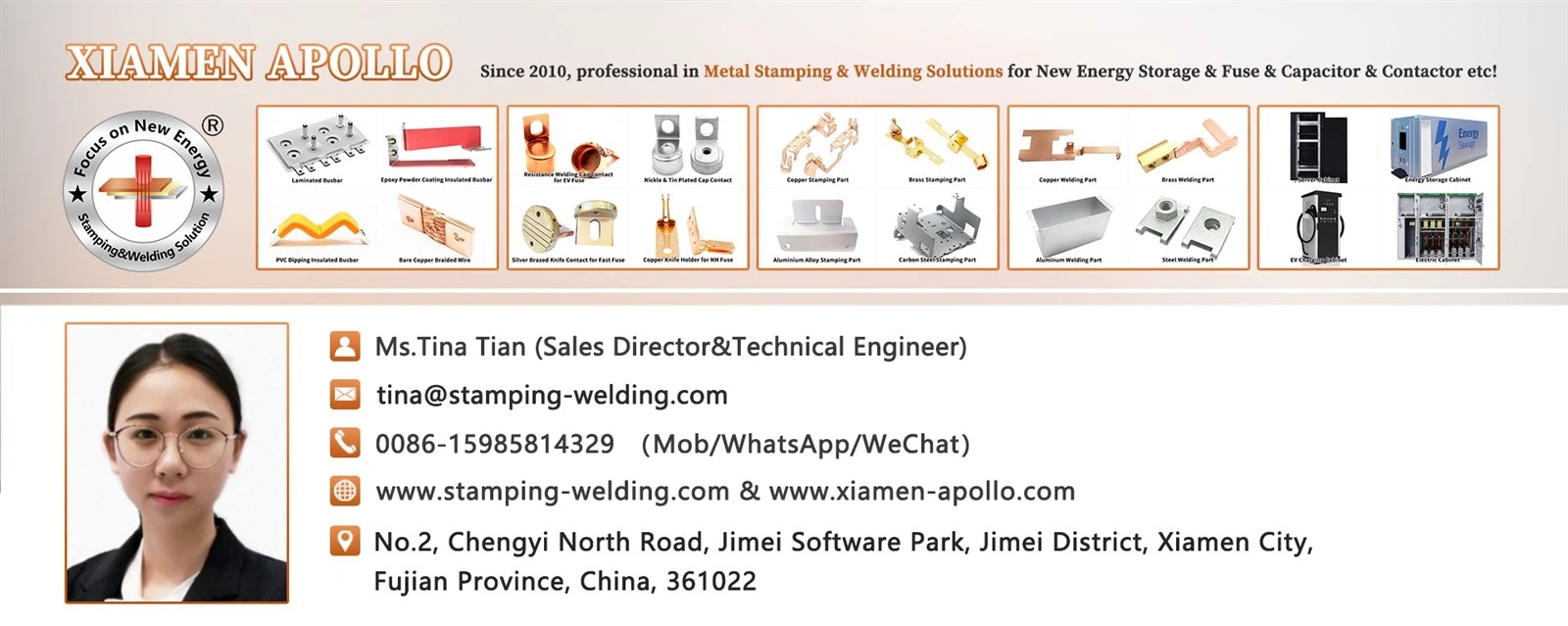 Ms Tina from Xiamen Apollo Ms Tina from Xiamen Apollo