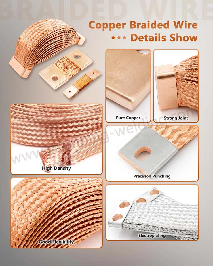Details display of Copper braided flex connectors Details display of Copper braided flex connectors