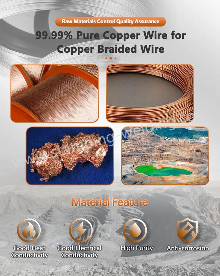 9999 Pure Copper Wire for Copper Flexible Braided Bus Bar 9999 Pure Copper Wire for Copper Flexible Braided Bus Bar