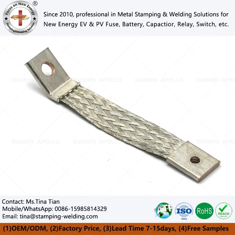 Flexible Conductive Tin Plated Copper Braided Wire Connector Flexible Conductive Tin Plated Copper Braided Wire Connector