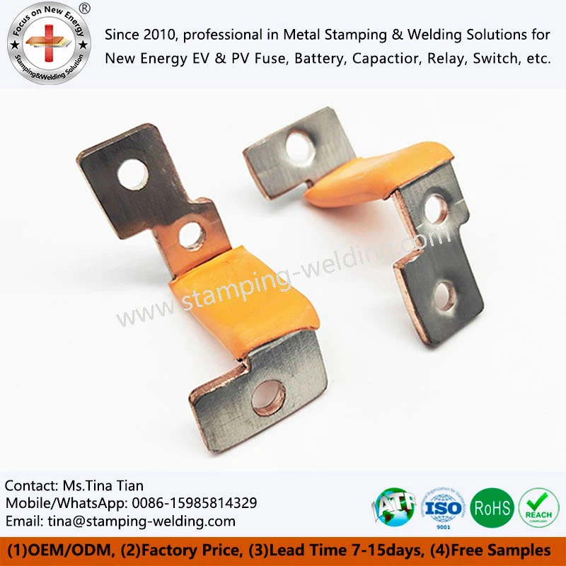 Insulated flexible copper bus bar for power battery pack