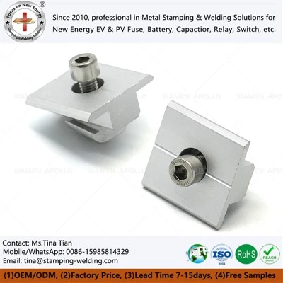 Aluminum Solar PV Panel Mounting Mid Clamps