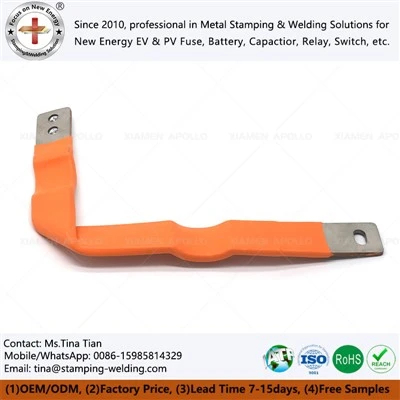 Copper Busbar With Orange Heat Shrink Tube