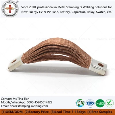Flexible Copper Braided Wire Connectors With Welded Ends