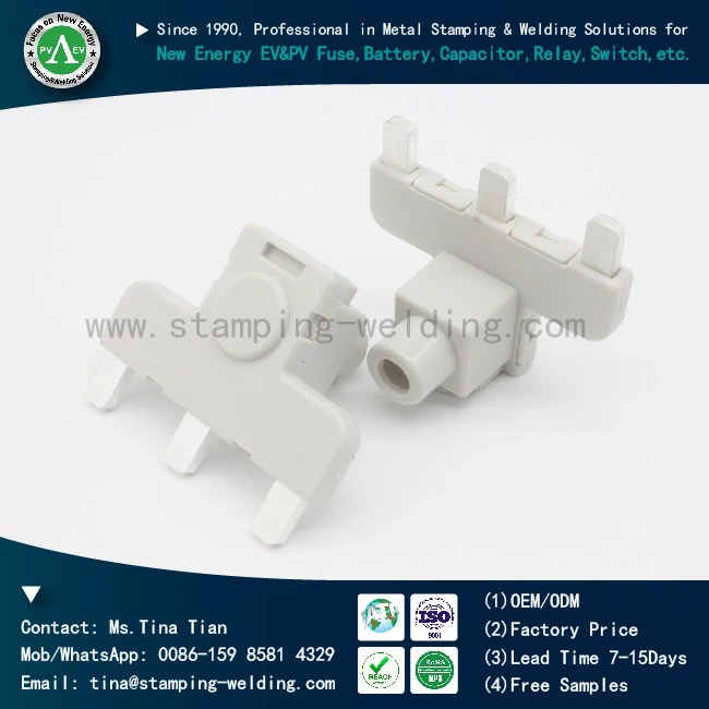 Tinned copper PP injection-molded insulated busbar with three plugs